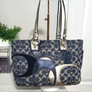 Coach INDIGO Denim Tote w/Signature "C"